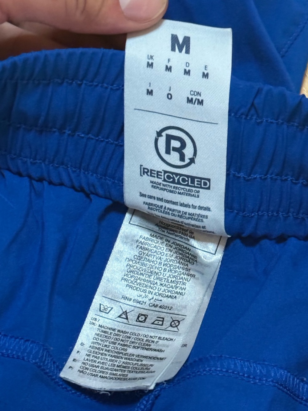 Reebok Men's Royal Blue Athletic Shorts with Black Drawstring - Picture 7 of 8
